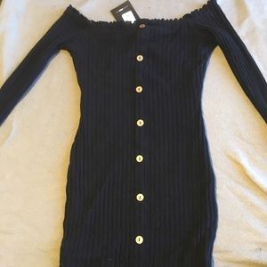 Fashion nova rubbed button body con dress